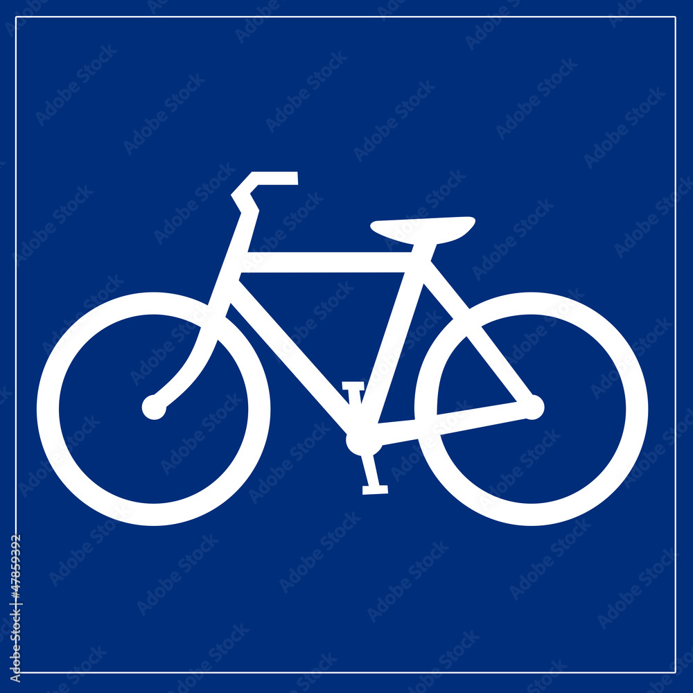 Fototapete Schild blau - Fahrradverleih