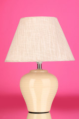 table lamp on pink background