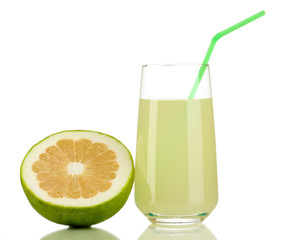 Delicious sweetie juice in glass and sweetie next to it