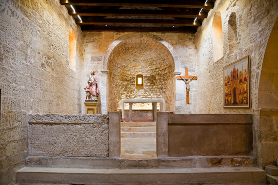 St Lucia church at jurandvor inside with Bascanska ploca - Baska