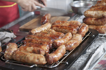 Nicely grilled sausages