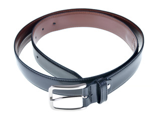 black and brown twisted leather belt