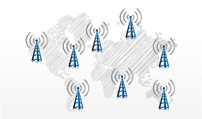 earth map with with wifi