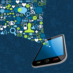 Smartphone social icons mobile splash