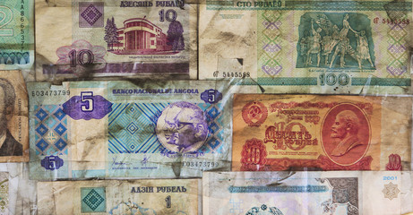 Background of old banknotes