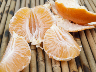 the peeled tangerine