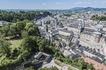 Salzburg general view from Salzburg Fortress (Festung Hohenzalsb