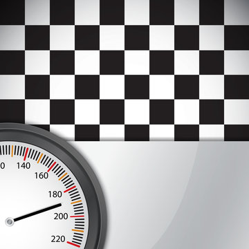 Checkered flag with metal frame