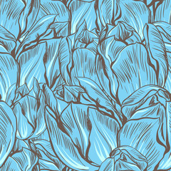 Fototapeta na wymiar Ilustracji wektorowych z tulipanów. (Bez szwu kwiaty)