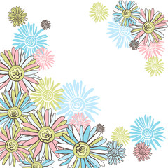 Fototapeta na wymiar Konstrukcja wektora dekoracyjne chamomiles. (Tło Kwiat)