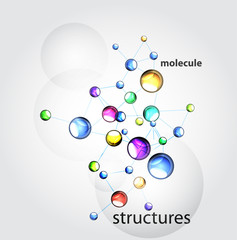Shiny colorful molecules background