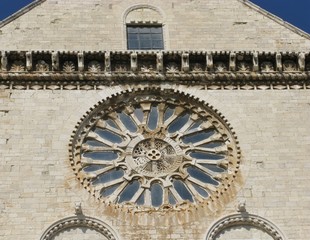 The rosette of a church in Monte Saint Angelo in Italy