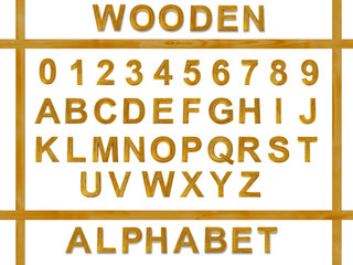 alphabet from wooden letters