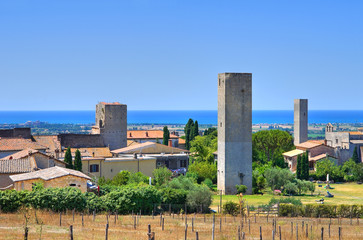 Panoramic view of Tarquinia. Lazio. Italy.