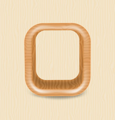 Empty wood shelf on wall