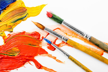 Paints and brushes