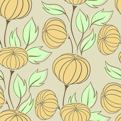 Vector illustration of pumpkins (Seamless Pattern)