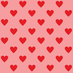 Seamless red hearts pattern