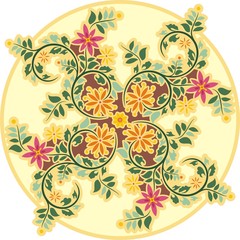 Vector Vintage Circle Ornament