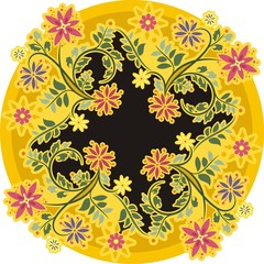 Vector Vintage Circle Ornament