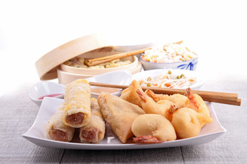 assortment of asia food