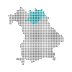 Obraz premium Oberfranken - Serie: Pixelkarte Bayerische Bezirke