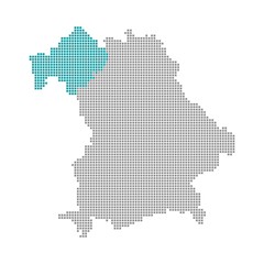 Fototapeta na wymiar Dolna Frankonia - Seria: pixel map powiatów bawarskie