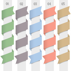 Trendy numbered banners in origami style