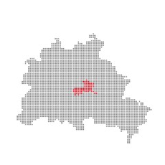 Obraz premium Friedrichshain-Kreuzberg - Serie: Pixelkarte Berliner Stadtteile
