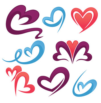 vector collection of love symbols, signs and forms