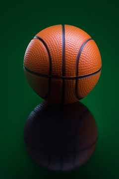 Bascketball on green background
