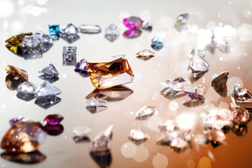 Set of many different gemstone