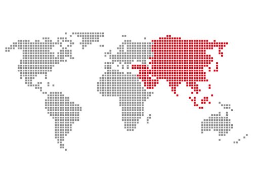 Asien - Serie: Pixelkarte Kontinente