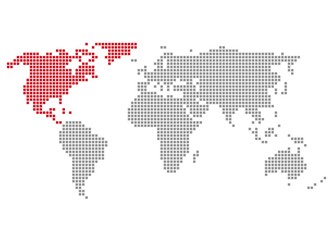 Fototapeta na wymiar Nordamerika - Serie: Pixelkarte Kontinente
