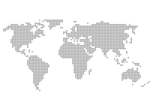 Welt grau - Serie: Pixelkarte Kontinente