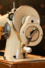 Closeup of a sewing machine