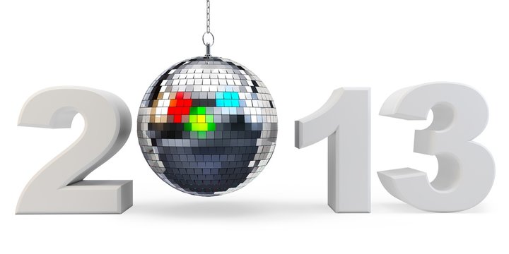 3d year 2013 and disco ball