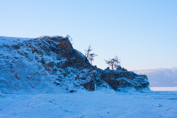 Mount Shaman. Olkhon Island in the winter