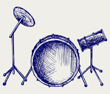 Drum set. Doodle style