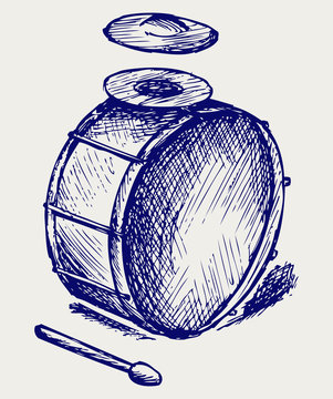 Drum set. Doodle style