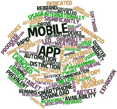 Word cloud for Mobile app