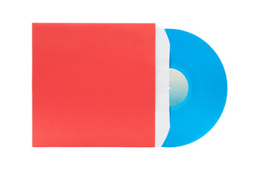 Vinyl Record with cover isolated on white background