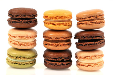 Trois piles de macarons