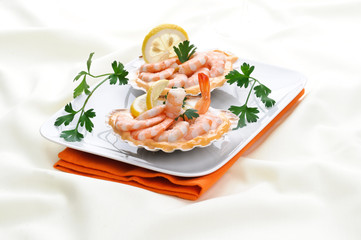 Antipasto di gamberi - Appetizer of shrimps