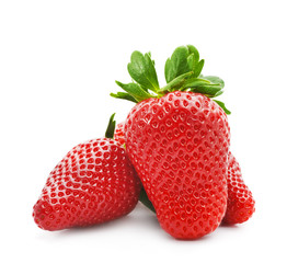 appetizing brightly red strawberry on a white background