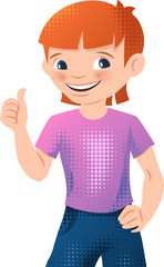 Illustration of a happy young teen boy.