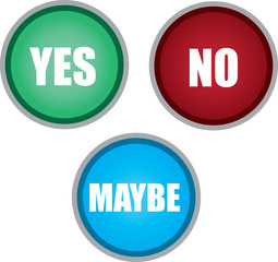 Yes no and maybe buttons isolated