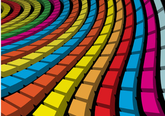 Squared  rainbow color vector background