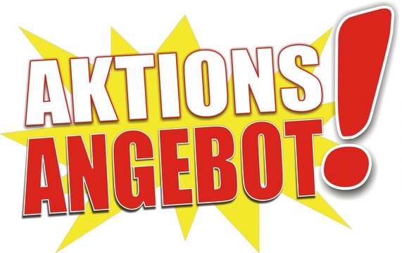 &eacute;tiquette aktions angebot