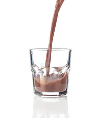 Chocolate splash in a glass